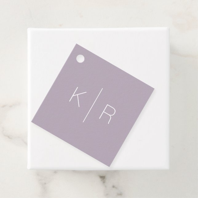 Einfache moderne Lilac Monogram Wedding Vielen Dan Geschenkanhänger (Beispiel)