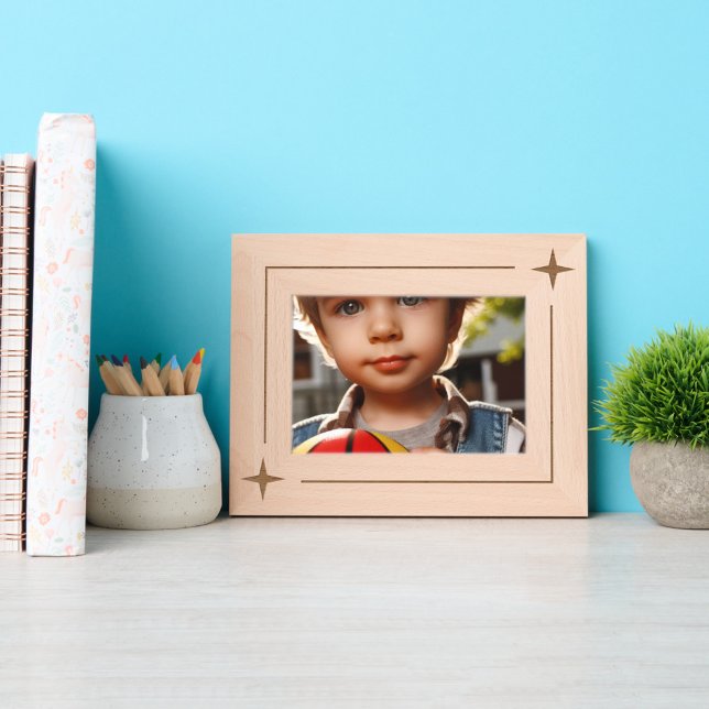 Einfache moderne Linie und Sterne Geätzte Rahmen (Simple Modern All-Occasion Picture Frame
)