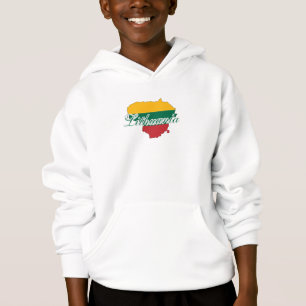 Einfache moderne litauische Landkarte Flag Hoodie