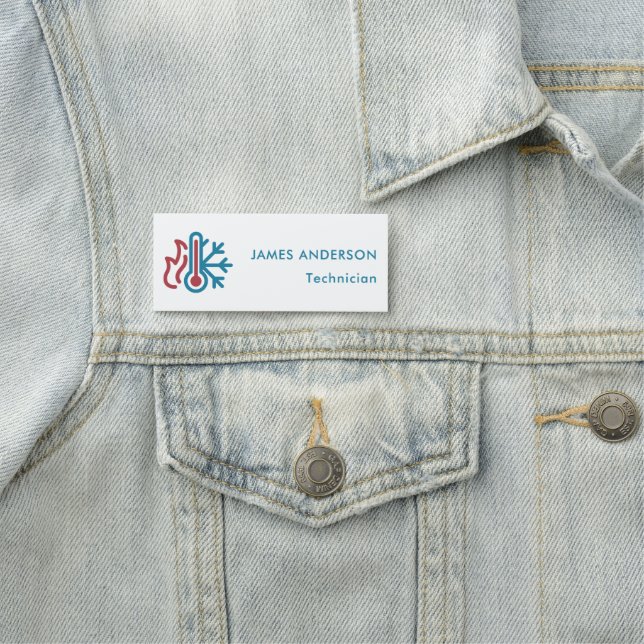 Einfache, moderne Logo AC-Heizung Beruflich HVAC Namensschild (Beispiel)