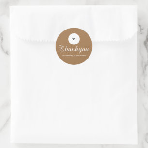 Einfache moderne Logo-Script-Bestellung Danke Runder Aufkleber