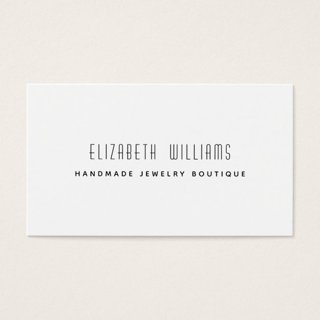 Einfache moderne Logo-Visitenkarte für den Schmuck (Vorderseite)