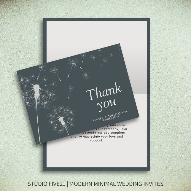 Einfache moderne Lüster Slate Gray Dankeskarte (Von Creator hochgeladen)