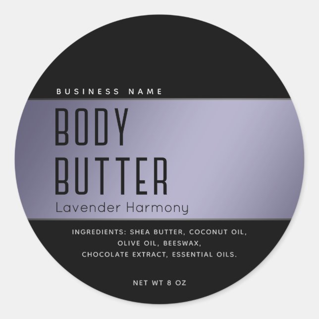 Einfache moderne Luxus Typografie Black Classic Ro Runder Aufkleber (Vorderseite)