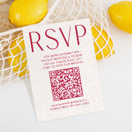 Einfache moderne Magenta Wedding RSVP Online QR Co