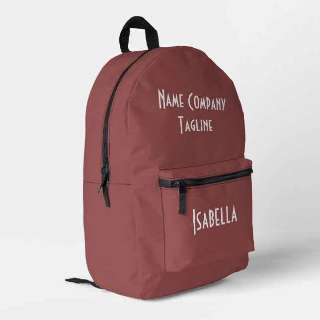Einfache moderne Marsala Bedruckter Rucksack (Rückseitige Ecke links)