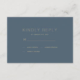 Einfache moderne Midnight Blue Wedding RSVP Card Karte