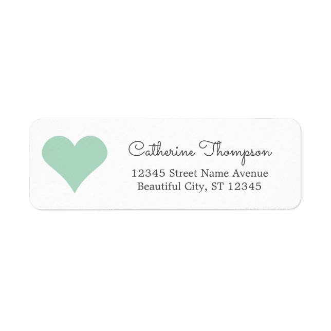 Einfache moderne Mini Green Heart Girly Script Nam (Vorne)