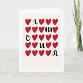 Einfache moderne Minimal Amour Valentine Tageskart Feiertagskarte
