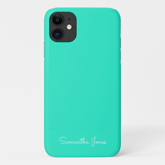 Einfache moderne Minimal-Aqua Case-Mate iPhone Cas Hülle (Rückseite)