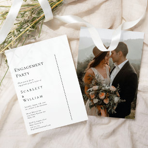 Einfache, moderne Minimal Foto Engagement Party Einladung