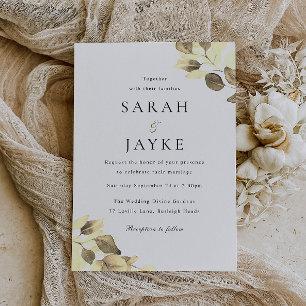 Einfache moderne Minimal Gold Leaf Hochzeit Einladung