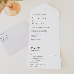 Einfache moderne Minimal-Menüauswahl UAWG Wedding All In One Einladung