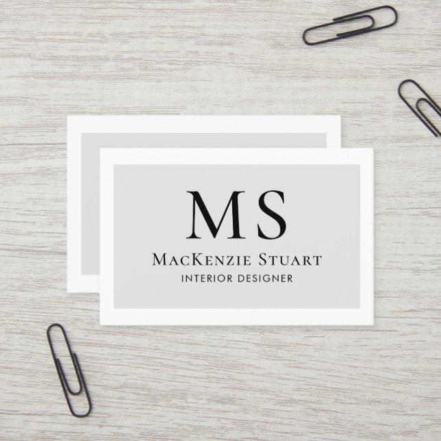 Einfache moderne Minimal Monogram Elegantes Busine Visitenkarte (Vorderseite/Rückseite Beispiel)
