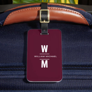 Einfache, moderne Minimal-Monogram für kundenspezi Gepäckanhänger