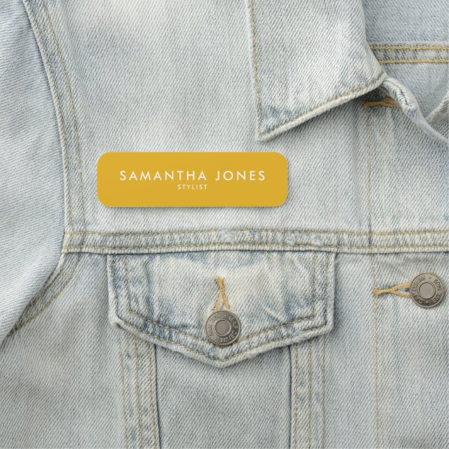 Einfache moderne Minimal Ochre Name-Markierung Namensschild (Beispiel)