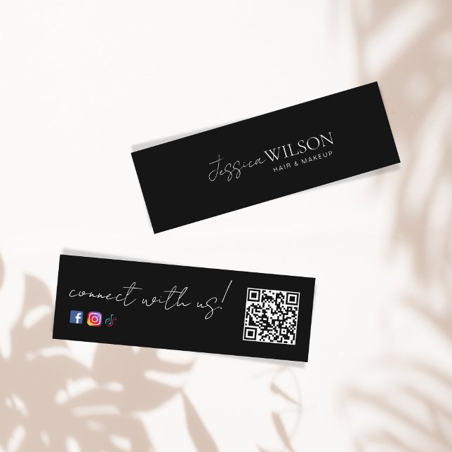 Einfache moderne Minimal Social Media QR Code Mini Visitenkarte (Von Creator hochgeladen)