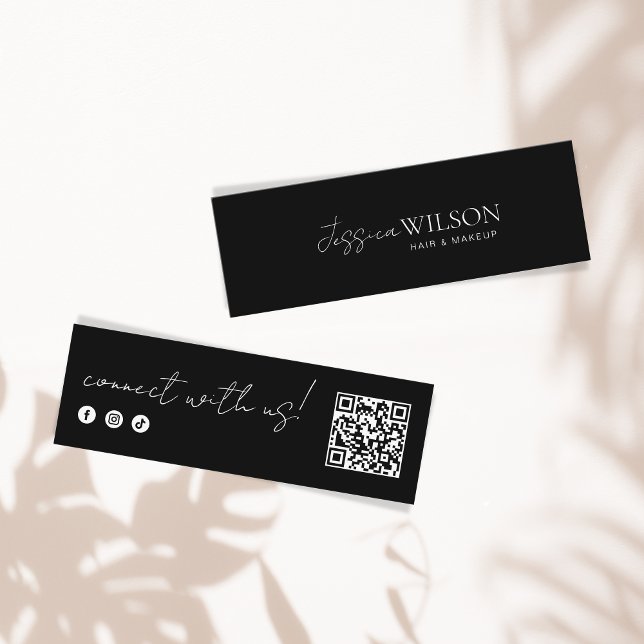 Einfache moderne Minimal Social Media QR Code Mini Visitenkarte (Von Creator hochgeladen)