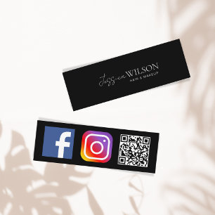 Einfache moderne Minimal Social Media QR Code Mini Visitenkarte