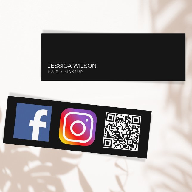 Einfache moderne Minimal Social Media QR Code Mini Visitenkarte (Von Creator hochgeladen)