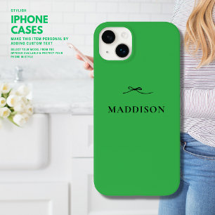 Einfache moderne Minimal Trendy Green mit schwarze Case-Mate iPhone 14 Plus Hülle