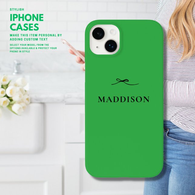Einfache moderne Minimal Trendy Green mit schwarze Case-Mate iPhone Hülle (Von Creator hochgeladen)