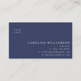 Einfache, moderne, minimale Berufliche Logo Navy B Visitenkarte