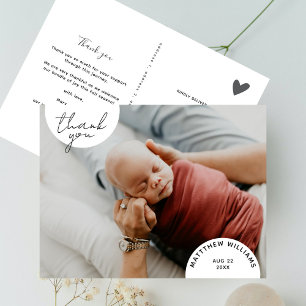 Einfache Moderne Minimale Bögen Foto Baby Danke Postkarte