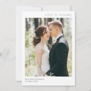 Einfache moderne minimale Hochzeit danke Karte