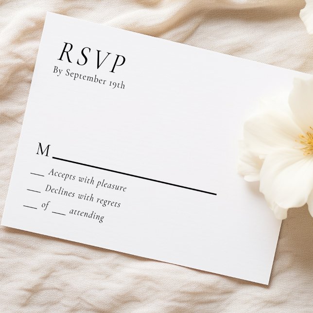 Einfache, moderne minimale Hochzeitkarte für RSVP Karte (Von Creator hochgeladen)