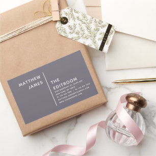 Einfache moderne minimale Lila-graue Farbe Rechteckiger Aufkleber