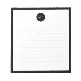 Einfache moderne minimale Schwarz-weiße Circle Mon Notizblock