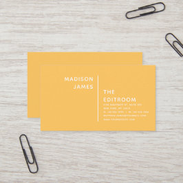 Einfache moderne Minimalgelbe Weiß Visitenkarte