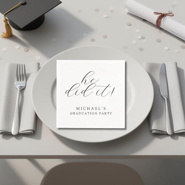 Einfache moderne Minimalist Graduation Party Serviette (Von Creator hochgeladen)