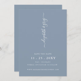 Einfache moderne Minimalistisch Dusty Blue Save th Ankündigung