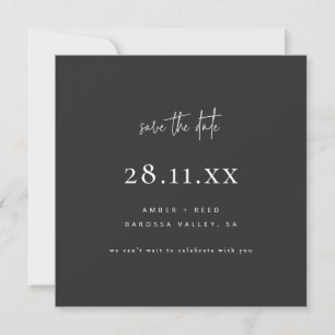 Einfache moderne Minimalistisch Square Schwarze Ha Save The Date