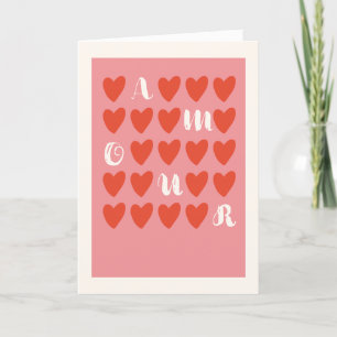 Einfache moderne minimalistische Amour Valentinsta Feiertagskarte