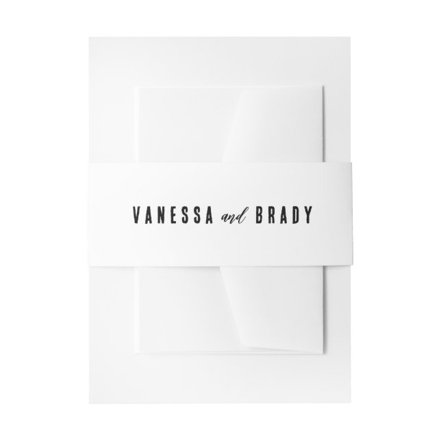 Einfache moderne Minimalistische Bauchband Einladungsbanderole (Vorderseite Beispiel)