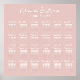 Einfache moderne Minimalistische Blush-Hochzeit Poster