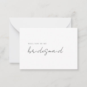 Einfache, moderne Minimalistische Bridesmaid-Initi Mitteilungskarte