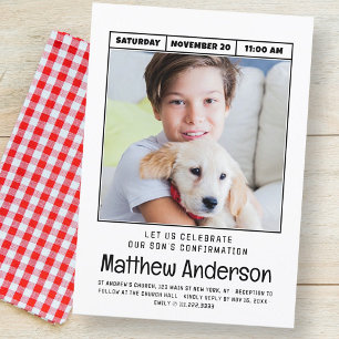 Einfache moderne Minimalistische Foto erste Bestät Einladung