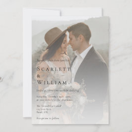 Einfache moderne minimalistische Foto-Hochzeit Einladung