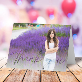 Einfache moderne Minimalistische Foto-Kalligrafie Dankeskarte