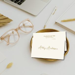 Einfache, moderne Minimalistische Goldschrift   Gr Visitenkarte