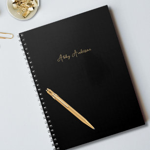 Einfache, moderne Minimalistische Goldschrift   Sc Notizblock