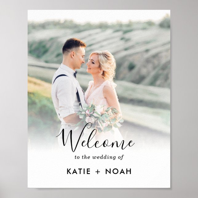 Einfache moderne Minimalistische Hochzeit Begrüßun Poster (Vorne)