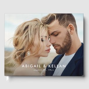 Einfache moderne Minimalistische Hochzeit des Foto Gästebuch