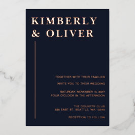 Einfache moderne Minimalistische Hochzeit Folieneinladung