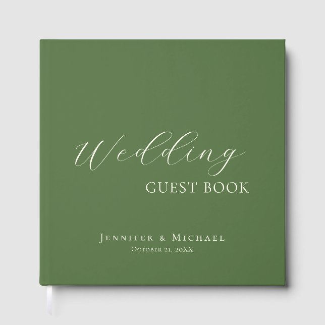 Einfache Moderne Minimalistische Hochzeit Gästebuch (Vorderseite)