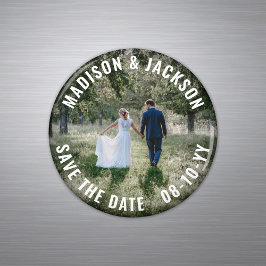 Einfache moderne Minimalistische Hochzeit rettet d Magnet
